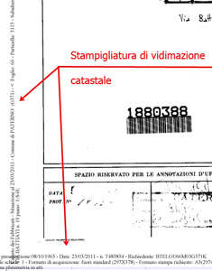 Dimostrazione della certificazione delle planimetrie catastali