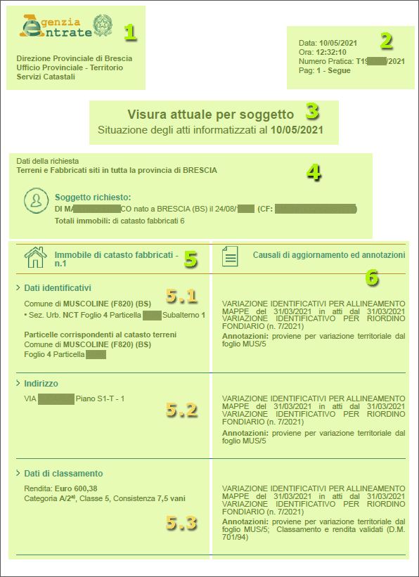 Visura catastale nuova