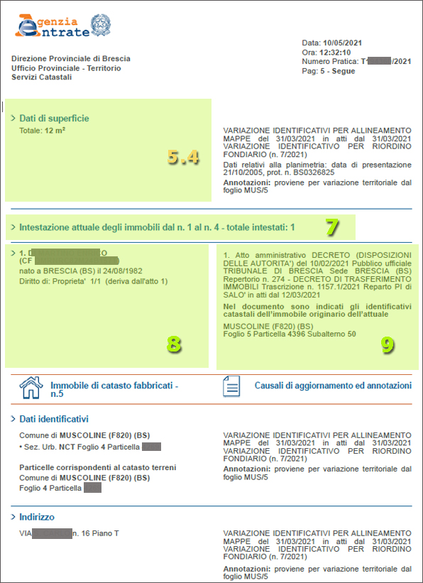 Visura catastale nuova